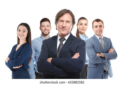 Group Of Business People On White Background