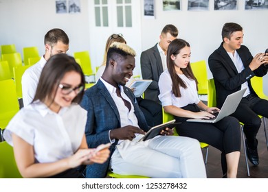 Group Business People Sitting Office Waiting Stock Photo 1253278432 ...