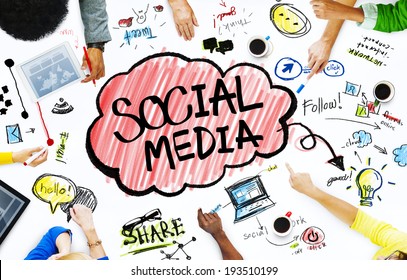 Group Of Business People With Social Media Concept