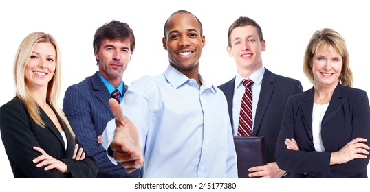 Group Of Business People Team. Isolated White Background.