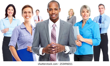 Group Of Business People Team. Isolated White Background.