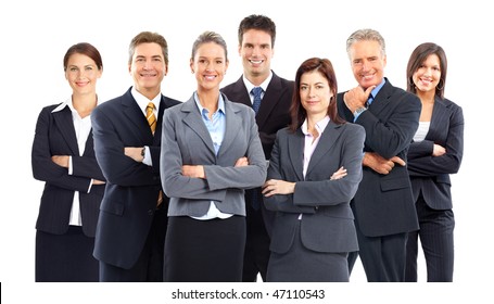 Group Of Business People Team. Isolated Over White Background