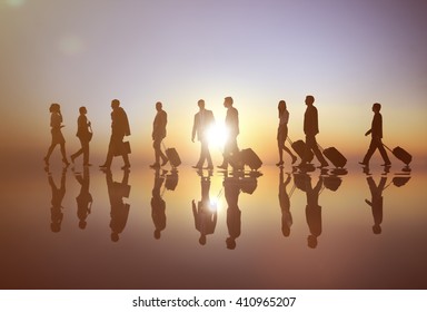 Group Of Business People Traveling