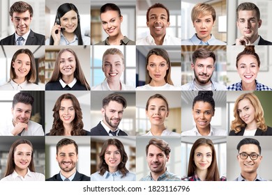 Group of business people video chatting during covid 19 pandemic. Concept of working from home and technology - Shutterstock ID 1823116796