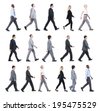 business people walking isolated