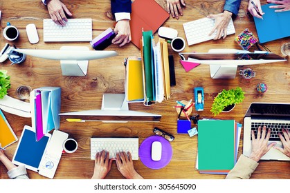 Group of Business People Working Office Desk Concept