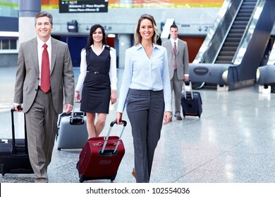 Group Of Business Person At The International Airport.