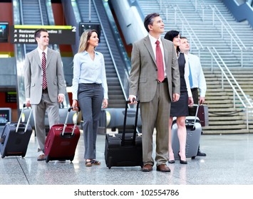 Group Of Business Person At The International Airport.