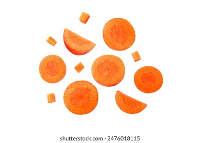 Group carrot slices collection isolated on white background , clipping path. - Powered by Shutterstock