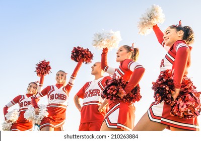High School Cheerleading High Kicks