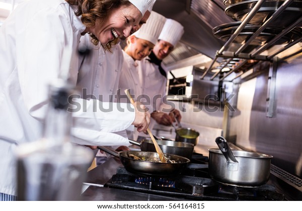 Group Chef Preparing Food Kitchen Restaurant Stock Photo (Edit Now ...