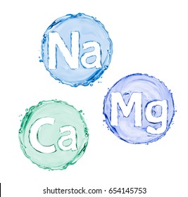 Group Of Chemical Minerals And Microelements. (Calcium, Natrium, Magnesium) 