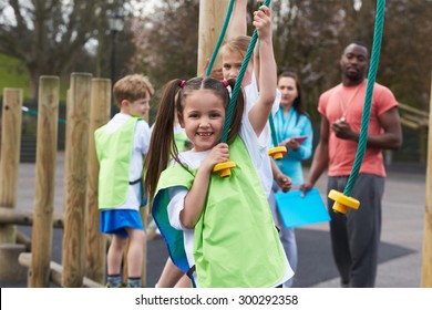 Group Of Children In School Physical Education Class