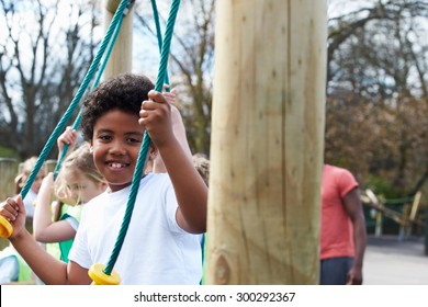 Group Of Children In School Physical Education Class