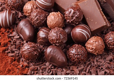 Group of chocolate close up - Powered by Shutterstock