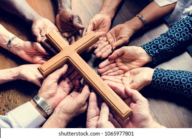 Group Of Christianity People Praying Hope Together