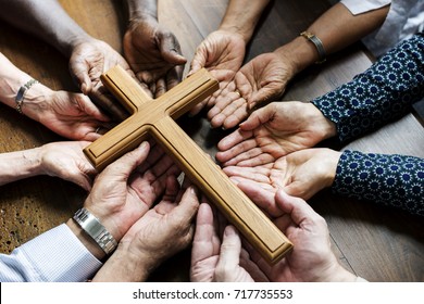 Group of christianity people praying hope together