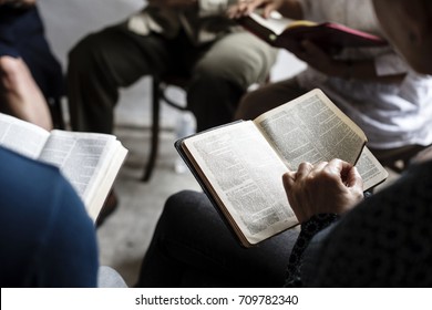 Group Christianity People Reading Bible Together