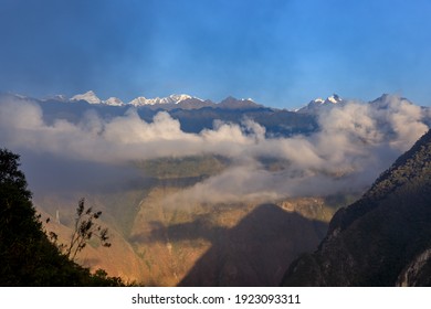 A Group Of Clouds In The Sky Over The Andes Mountains. View From Machu Picchu Old Inca Trail.