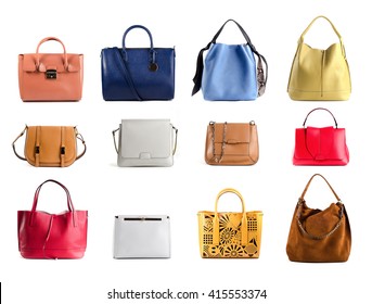 Group Color Leather Women Handbags Isolated Stock Photo 415553374 ...