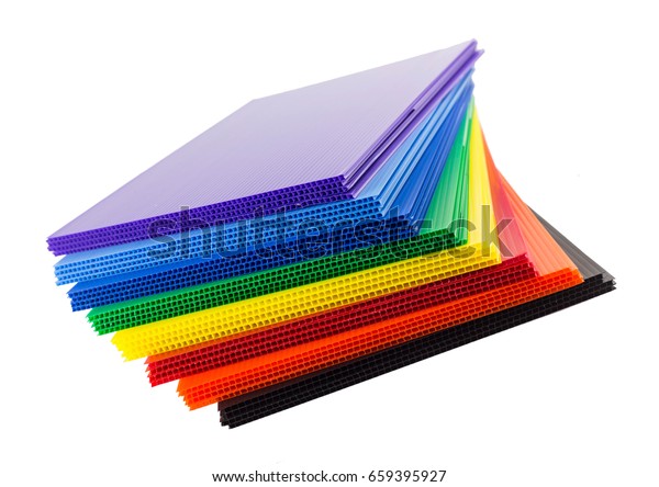 Group Colorful Corrugated Plastics Isolated On Stock Photo (Edit Now ...