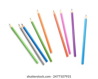 Group of colorful pencils on white background - Powered by Shutterstock