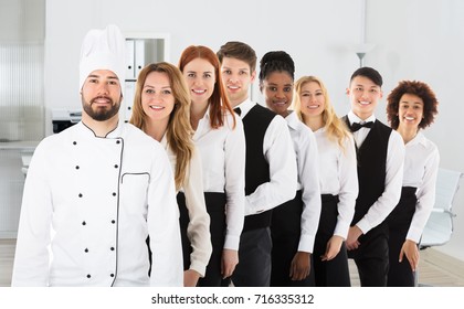 Group Of Confident Multi Ethnic Restaurant Staff