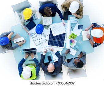 Group Of Construction Site Workers Meeting Concept