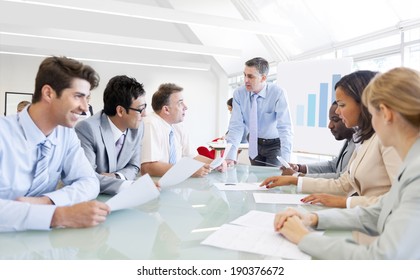 Group Of Corporate People Having A Business Meeting