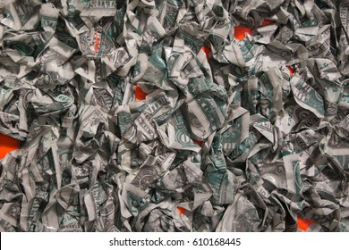 Group Of Crumpled Dollar Money