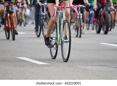 Group Of Cyclist At Bike Race