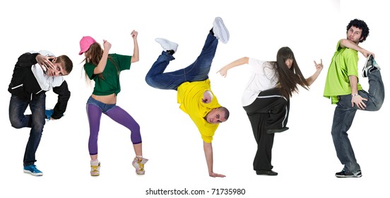 Group Dancer Isolated Over White Background Stock Photo 71735980 ...