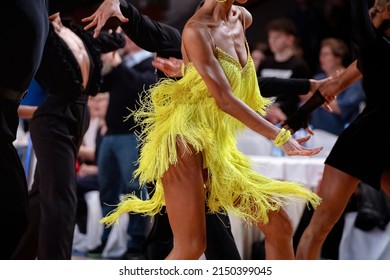 Group Dancers Dancing Latino At Dance Competition