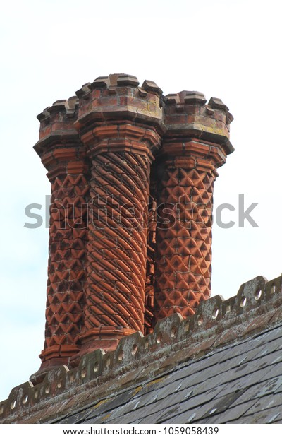 Group Decorative Victorian Chimney Potsstacks Large Stock Photo Edit Now 1059058442