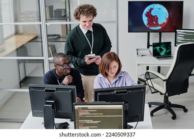Group of developers working in team