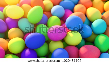Group of different Colorful Easter eggs for background use
