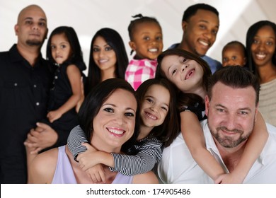 Group Of Different Families Together Of All Races