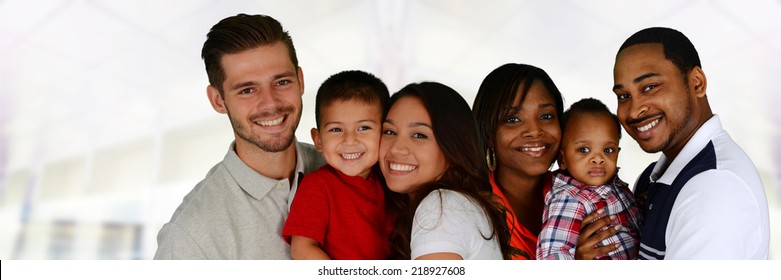 Group Of Different Families Together Of All Races