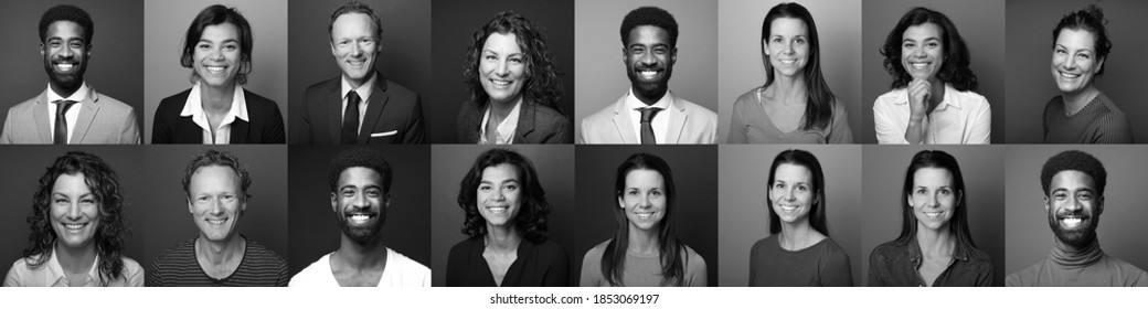 Group Different People Front Colored Background Stock Photo 1853069056 ...