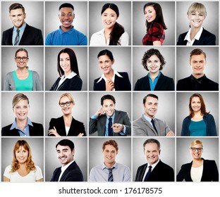 Group of different smiling people - Shutterstock ID 176178575