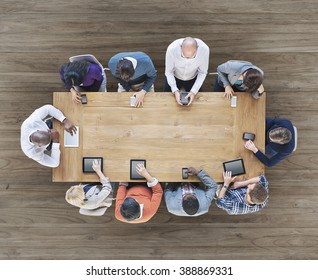 Group Of Diverse Business People Using Digital Devices Concept