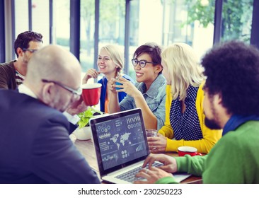 Group Of Diverse Cheerful Business People