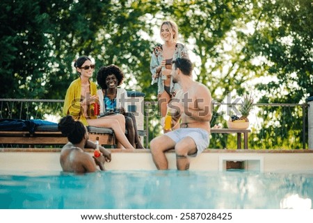Image, Stock Photo Last time swimming pool