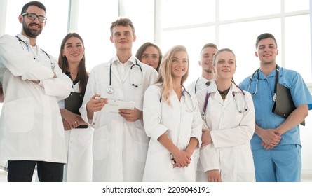 Group Of Diverse Medical Staff Standing Together.