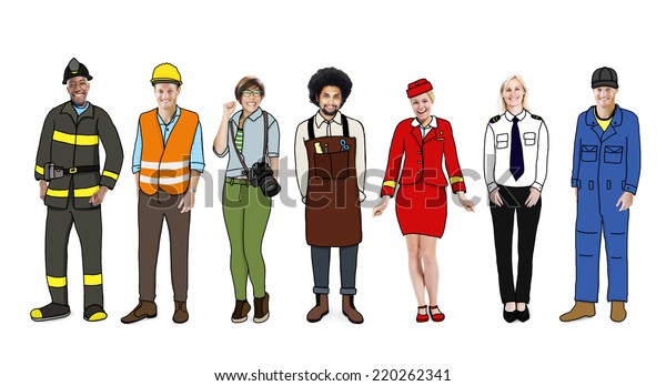 Group Diverse Multiethnic People Different Jobs Stock Photo 220262341 ...