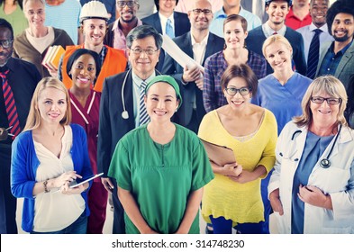 Group of Diverse People with Different Occupations Concept