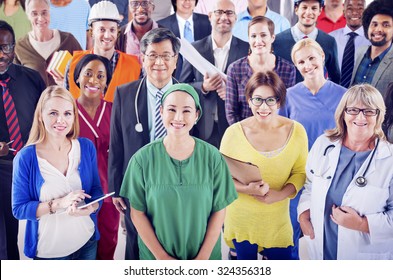Group of Diverse People with Different Occupations Concept