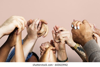 Group Of Diverse People Hands Together Teamwork Cooperation