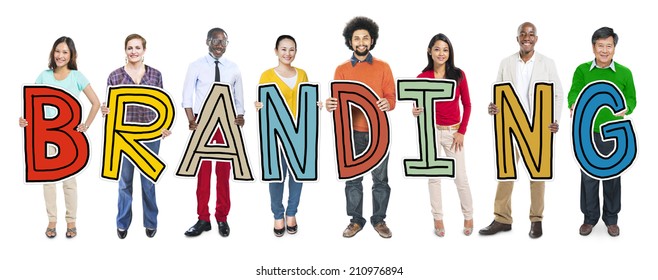 Group Diverse People Holding Branding Stock Photo 210976894 | Shutterstock
