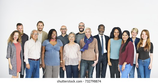 A Group Of Diverse People Isolated On White